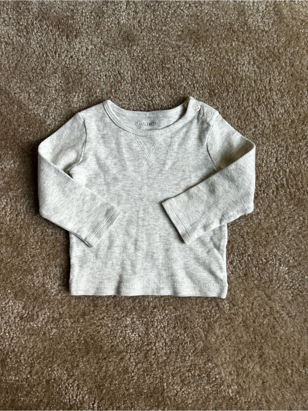 Neutral Crewneck Long-Sleeve Baby Top - Cream